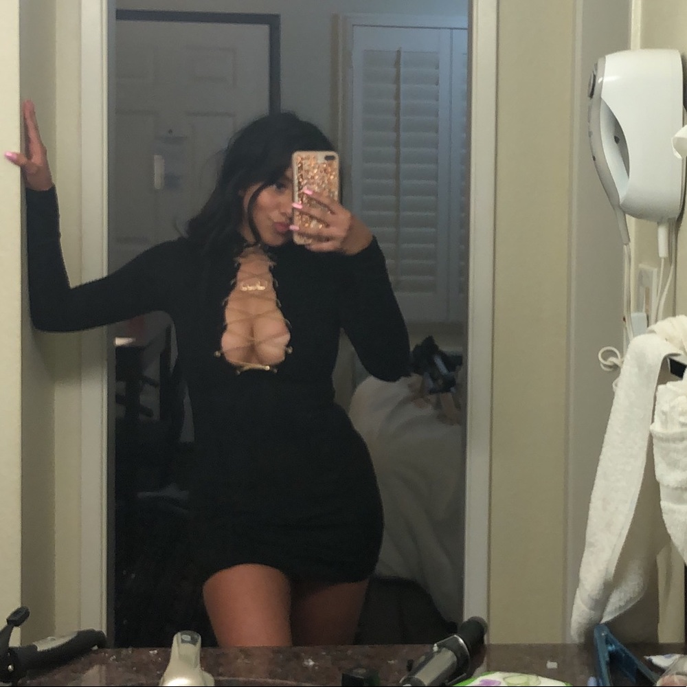 Black Sued Oh Polly Dress